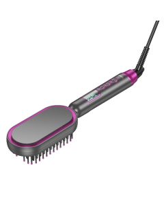 Hair straightener Hoco with comb and digital display HP44 rose red