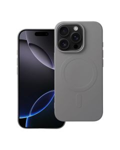 SILICONE MAG COVER (big hole) case compatible with MagSafe for IPHONE 16 Pro titanium grey