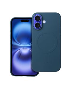 SILICONE MAG COVER (big hole) case compatible with MagSafe for IPHONE 16 blue