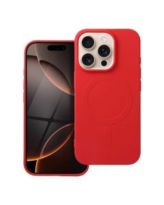 SILICONE MAG COVER (big hole) case compatible with MagSafe for IPHONE 16 Pro red