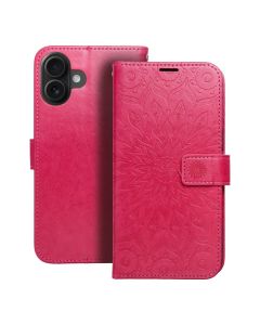 MEZZO Book case for IPHONE 16 Plus mandala magenta