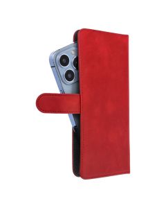 Universal book case COMMON size S for IPHONE 12 / 13 / SAMSUNG S6 / A5 2016 / XCOVER 4 / S22 / HUAWEI P8 2017 red