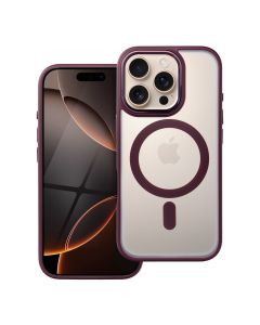 MATTE MAG COVER case compatible with MagSafe for IPHONE 16 Pro plum red