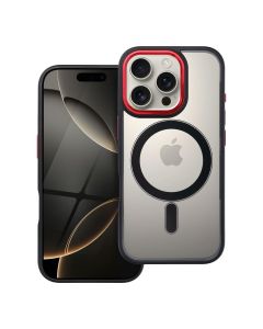 COLOR EDGE MAG COVER case compatible with MagSafe for IPHONE 16 Pro black red