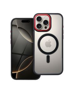 COLOR EDGE MAG COVER case compatible with MagSafe for IPHONE 16 Pro Max black red