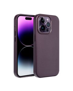 LEATHER MAG COVER case for IPHONE 16 Plus dark violet