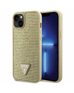 GUESS case for IPHONE 13 / 14 / 15 GUHCP14SHDGTPD (Rhinestone Triangle) gold