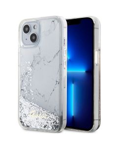 GUESS case for IPHONE 13 / 14 / 15 GUHCP14SLCSGSGH (Liquid Glitter Marble) white