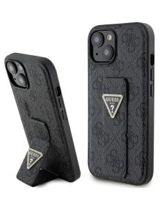 GUESS case for IPHONE 13 / 14 / 15 GUHCP15SPGS4TDK (Grip Stand 4G Triangle Strass) black