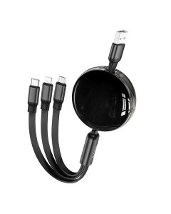 Cable 3in1 USB A to Lightnig / Micro USB / USB C Hoco 2A 1 m X78 black