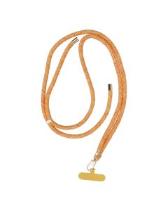SWING (8mm) Phone lanyard  Phone pendant with adjustable length / cord length 165cm (max 82.5cm in the loop) / on the shoulder or neck - orange-white
