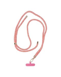 SWING (8mm) Phone lanyard  Phone pendant with adjustable length / cord length 165cm (max 82.5cm in the loop) / on the shoulder or neck - pink-white
