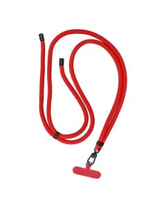 SWING (8mm) Phone lanyard  Phone pendant with adjustable length / cord length 165cm (max 82.5cm in the loop) / on the shoulder or neck - red