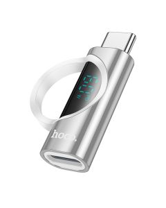 Adapter USB C to Lightning Hoco 3A 60W with display UA32A silver