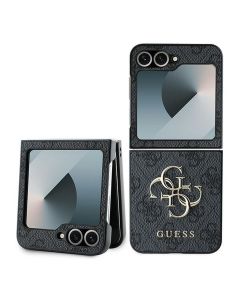 GUESS case for SAMSUNG Z Flip 6 GUHCZF64GMGGR (PU 4G Leather Metal Logo) black