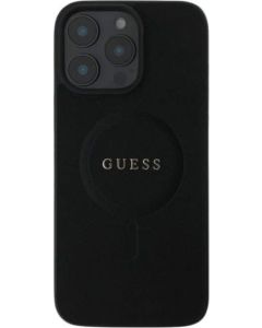 GUESS case for IPHONE 16 Plus compatible with MagSafe GUHMP16MPSAHMCK (PU Saffiano Classic Logo) black