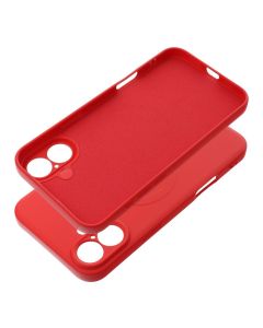 SILICONE MAG COVER case compatible with MagSafe for IPHONE 16 Plus red