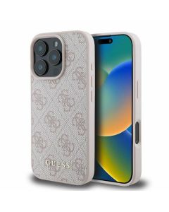 GUESS case for IPHONE 16 Pro GUHCP16LG4GFPI (PU 4G Classic) pink