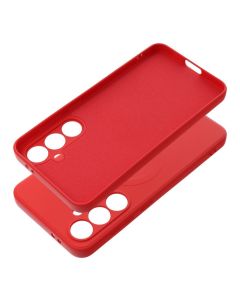 SILICONE MAG COVER case compatible with MagSafe for SAMSUNG S24 FE red
