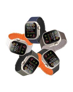 DUX DUCIS strap KJ nylon for Apple Watch 42 / 44 / 45 / 49 mm Silver/Orange