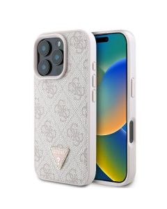 GUESS case for IPHONE 16 Pro Max GUHCP16XP4TDPP (PU Leather 4G Triangle Strass) pink