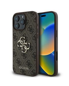 GUESS case for IPHONE 16 Pro GUHCP16L4GMGBR (4G PU Big Logo) brown