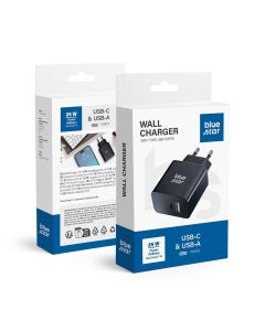 Phone charger Blue Star USB C + USB A QC4.0 PD 3A 25W TFB-TC-25WPD black