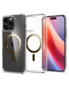 SPIGEN case ULTRA HYBRID MAG compatible with MagSafe for IPHONE 16 Pro Max gold