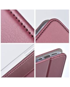 SMART MAGNETO Book case for MOTOROLA G75 burgundy