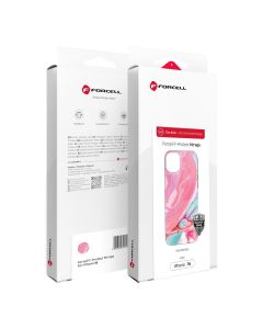 FORCELL F-PROTECT Mirage  Military Drop-Tested case compatible with MagSafe for IPHONE 15 PRO MAX pink marble
