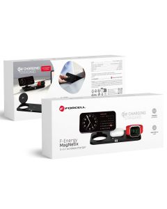 Wireless charge Forcell F-Energy 3in1 MagNetix USB C Qi2 20 5W compatible with MagSafe black 0INT