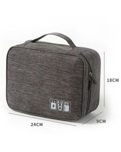 Travel organizer with compartments and handle R-K-1080 gray