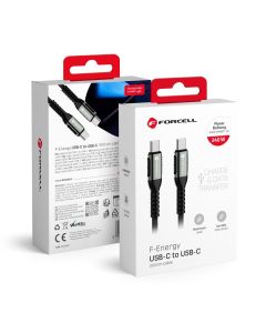 Cable USB C to USB C Forcell F-Energy QC4.0 PD 5A 240W Cafule 3 m C263 black