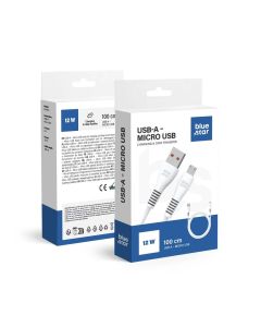 Cable USB A to Micro USB Blue Star 2A 1 m DC99M white