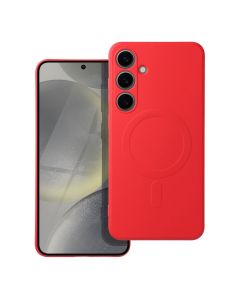 SILICONE MAG COVER case compatible with MagSafe for SAMSUNG A36 red