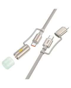 Cable All-in-one USB C / Lightning to USB C / LED Light Hoco PD 3A 60W 1 2 m U138 grey