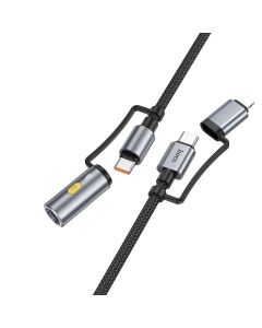 Cable All-in-one USB C / Lightning to USB C / Cigarette lighter Hoco PD 3A 60W 1 2 m U138 grey
