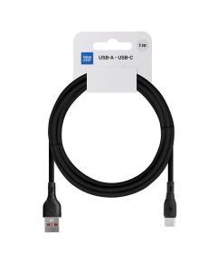 Cable USB A to USB C Blue Star 3A 60W ECO 1 m PJ68-25-3 black