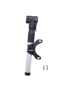 Mini pump with mounting bracket for bike / scooter FSPMP-387 black silver 