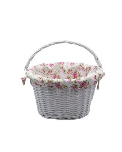 Willow basket with printing fabric FSBKT-037-1 white