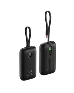 VEGER powerbank 10000 mAh with built-in cables Type C / Lightning PD QC3.0 35W K1 (W1188) black