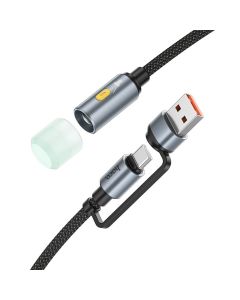 Cable USB A / USB C to LED light Hoco 0 3 m UA38C black