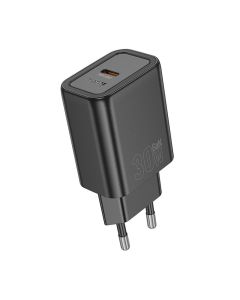 Phone charger Hoco USB A + USB C QC3.0 PD 3A 30W N63 black