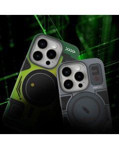 FORCELL F-PROTECT Levels with Dual Layer 4D technology  Military Drop-Test compatible with MagSafe for SAMSUNG S25 cyber green