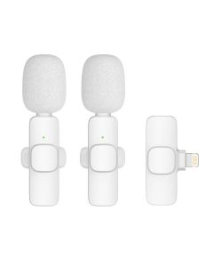 Wireless lavalier microphone Lightning double (2 in set) K1 white