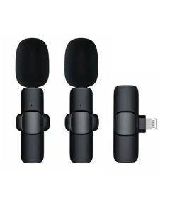 Wireless lavalier microphone Lightning double with long hair (2 in set) K1 black