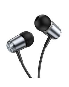 HOCO wire earphones Jack 3 5 mm with microphone M108 metal gray