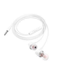 HOCO wire earphones Jack 3 5 mm with microphone M107 white