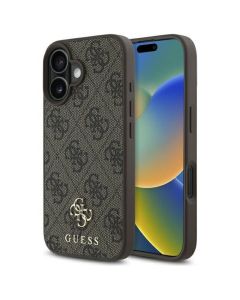 GUESS case for IPHONE 16 comaptible with MagSafe GUHMP16SP4SM4MW (PU 4G Small and Classic) brown