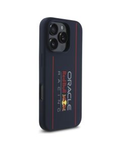 RED BULL case for IPHONE 16 Pro compatible with MagSafe RBHMP16L24SIOLRV (Silicone Oversize Vertical Logo) navy